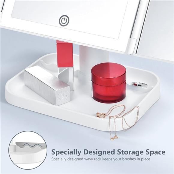 Makeup Mirror with 10X Magnifying Mirror, 3 Color Lighting Modes, 72 LEDs Mirror - Picture 4 of 6